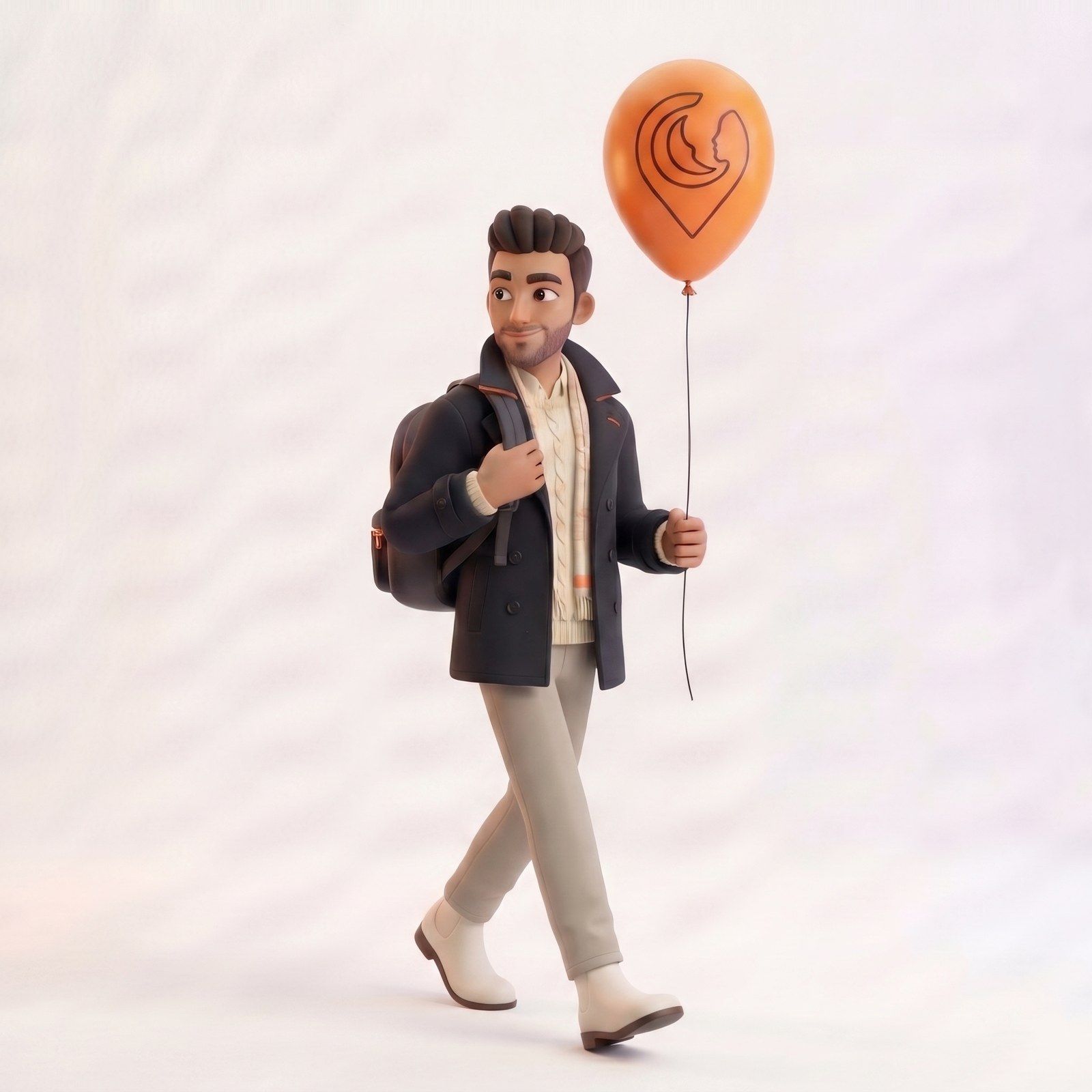 Tonyte character: a young man holding an orange Tonyte balloon