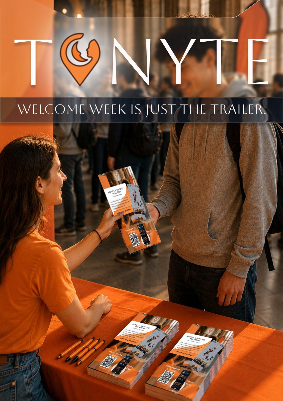 Tonyte flyer: “Welcome week is just the trailer”