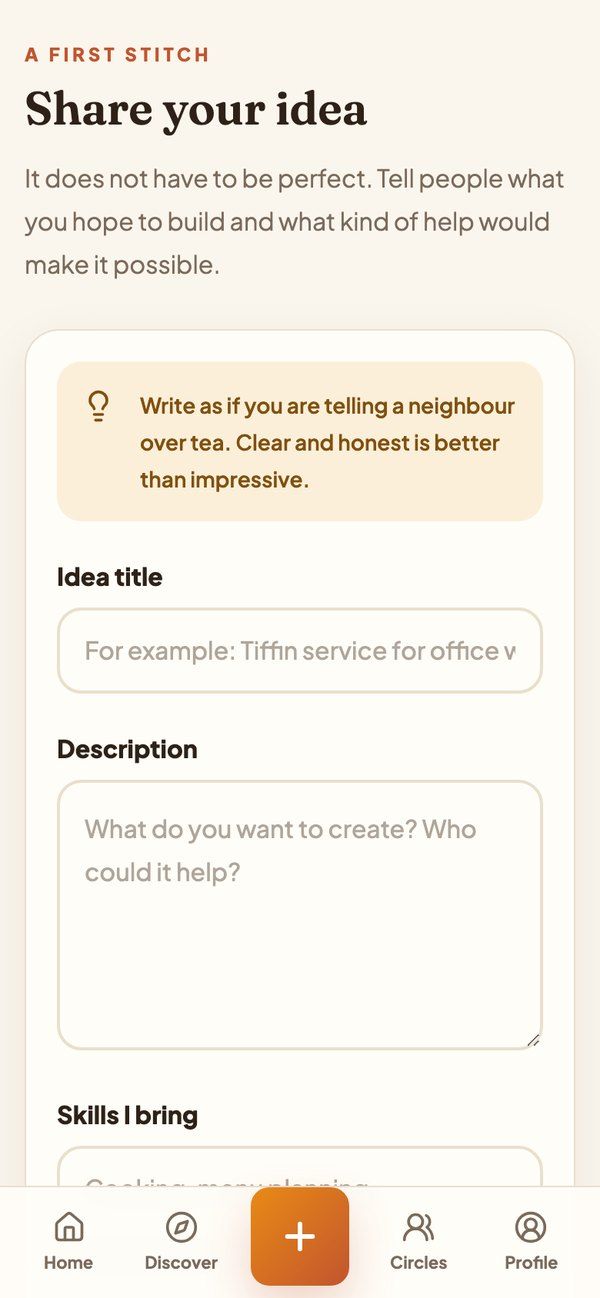 HUNR Share your idea form on a phone